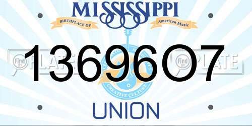 13696O7 Mississippi License Plate