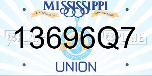 13696Q7 Mississippi License Plate