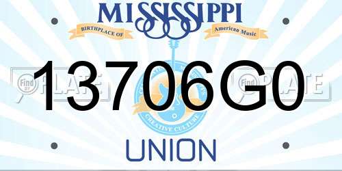 13706G0 Mississippi License Plate