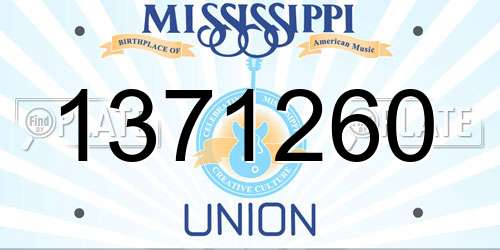 1371260 Mississippi License Plate