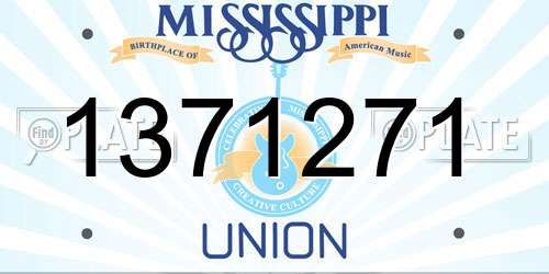 1371271 Mississippi License Plate