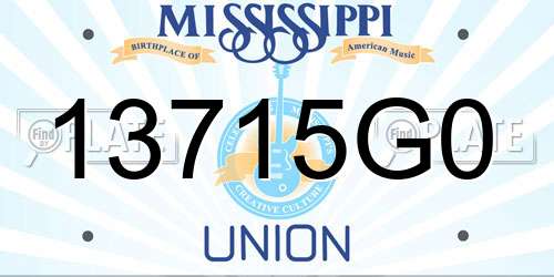 13715G0 Mississippi License Plate