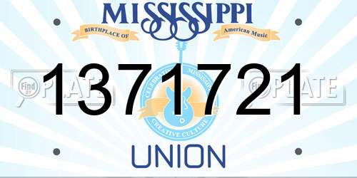 1371721 Mississippi License Plate