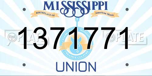 1371771 Mississippi License Plate