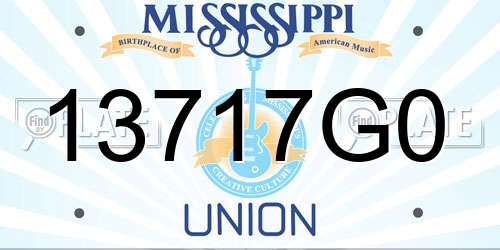 13717G0 Mississippi License Plate