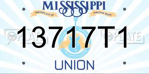 13717T1 Mississippi License Plate