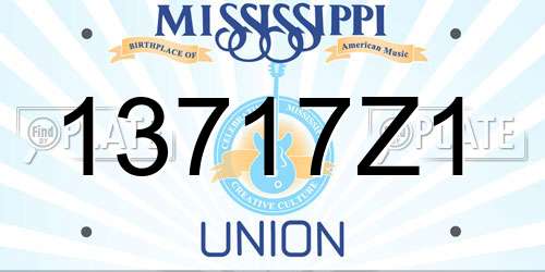 13717Z1 Mississippi License Plate