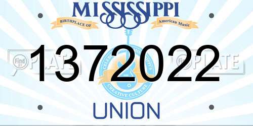 1372022 Mississippi License Plate