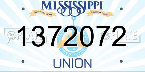 1372072 Mississippi License Plate