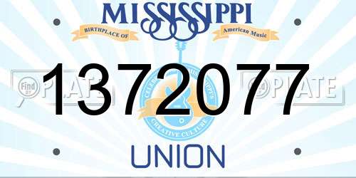 1372077 Mississippi License Plate