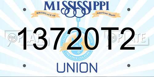 13720T2 Mississippi License Plate
