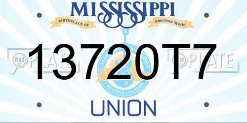 13720T7 Mississippi License Plate