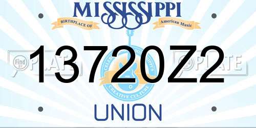 13720Z2 Mississippi License Plate
