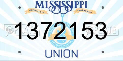 1372153 Mississippi License Plate