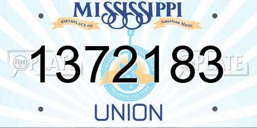 1372183 Mississippi License Plate