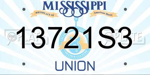 13721S3 Mississippi License Plate