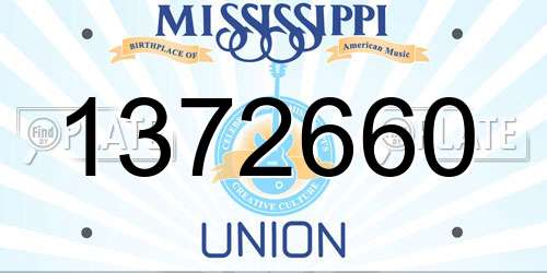 1372660 Mississippi License Plate