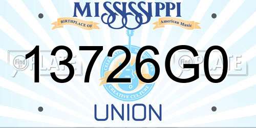 13726G0 Mississippi License Plate