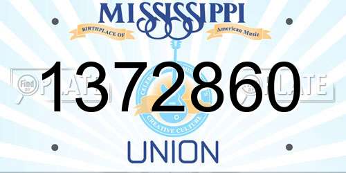 1372860 Mississippi License Plate
