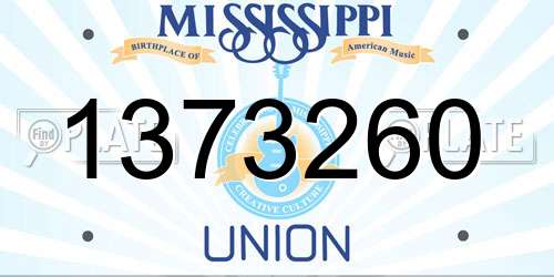 1373260 Mississippi License Plate