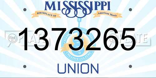 1373265 Mississippi License Plate