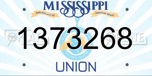 1373268 Mississippi License Plate