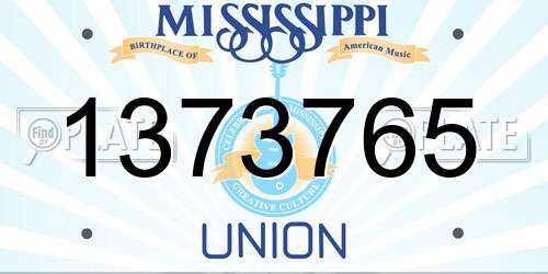 1373765 Mississippi License Plate