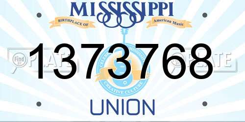 1373768 Mississippi License Plate