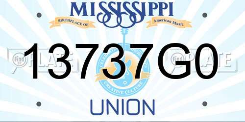 13737G0 Mississippi License Plate