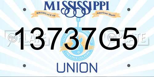 13737G5 Mississippi License Plate