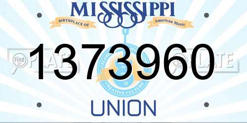 1373960 Mississippi License Plate