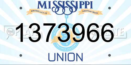 1373966 Mississippi License Plate