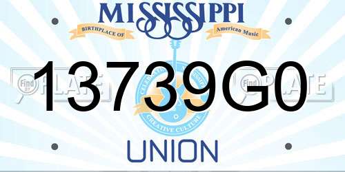 13739G0 Mississippi License Plate