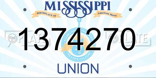 1374270 Mississippi License Plate