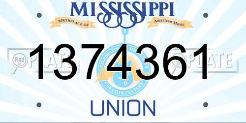 1374361 Mississippi License Plate