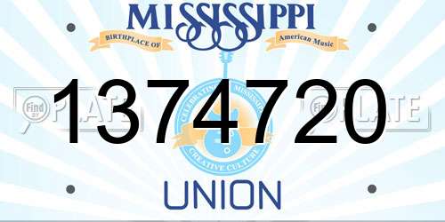 1374720 Mississippi License Plate