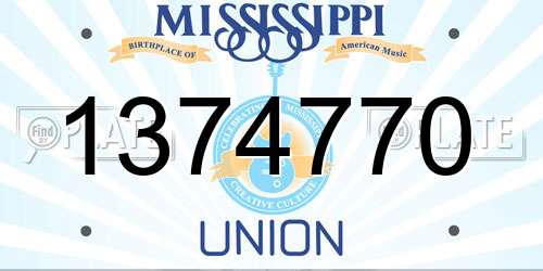 1374770 Mississippi License Plate
