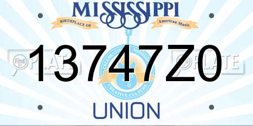 13747Z0 Mississippi License Plate