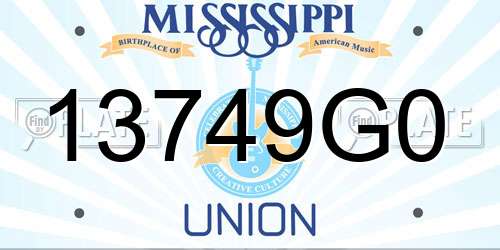 13749G0 Mississippi License Plate