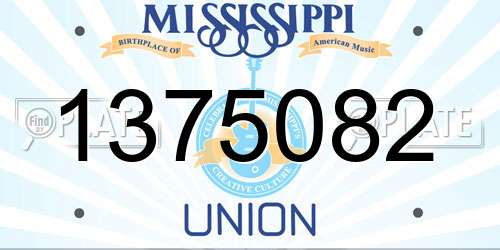 1375082 Mississippi License Plate