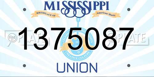 1375087 Mississippi License Plate