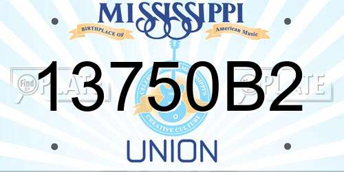 13750B2 Mississippi License Plate