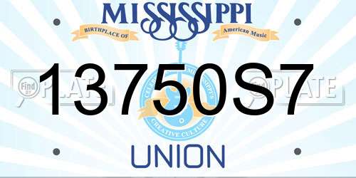 13750S7 Mississippi License Plate