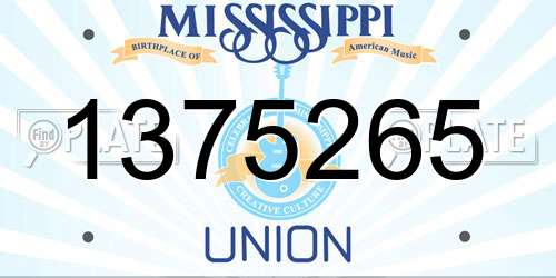 1375265 Mississippi License Plate