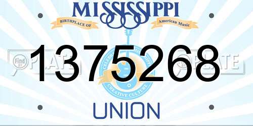 1375268 Mississippi License Plate