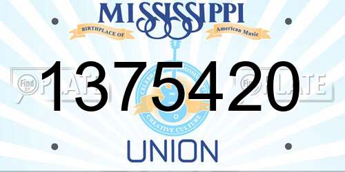 1375420 Mississippi License Plate
