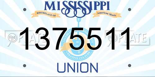 1375511 Mississippi License Plate