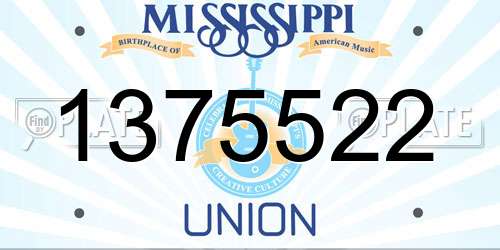 1375522 Mississippi License Plate