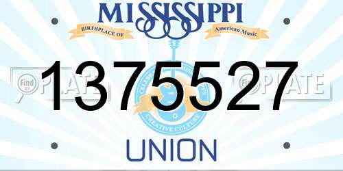 1375527 Mississippi License Plate