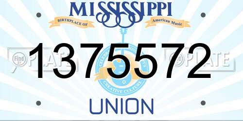 1375572 Mississippi License Plate